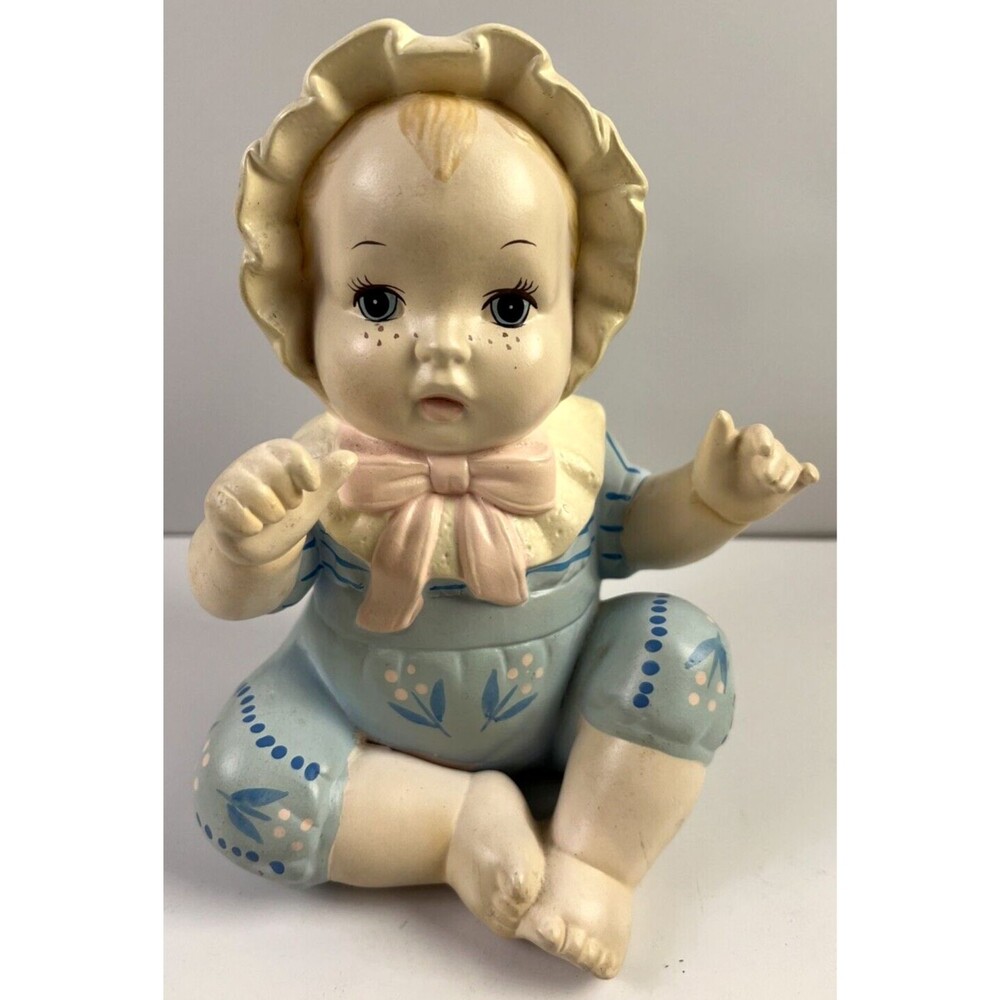 Enesco Vintage Baby Bank With Stopper and In Great Shape! Possibly Kewpie?